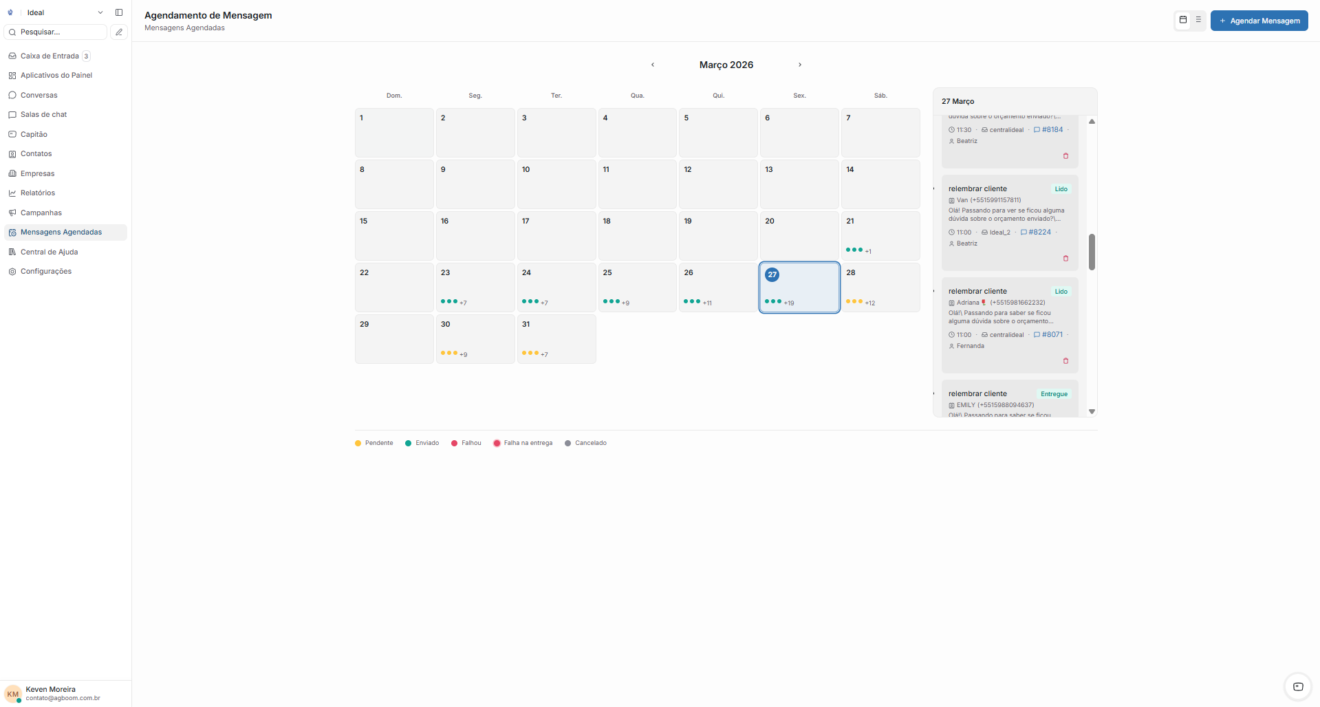 Boom IA — Agendamento de Mensagens