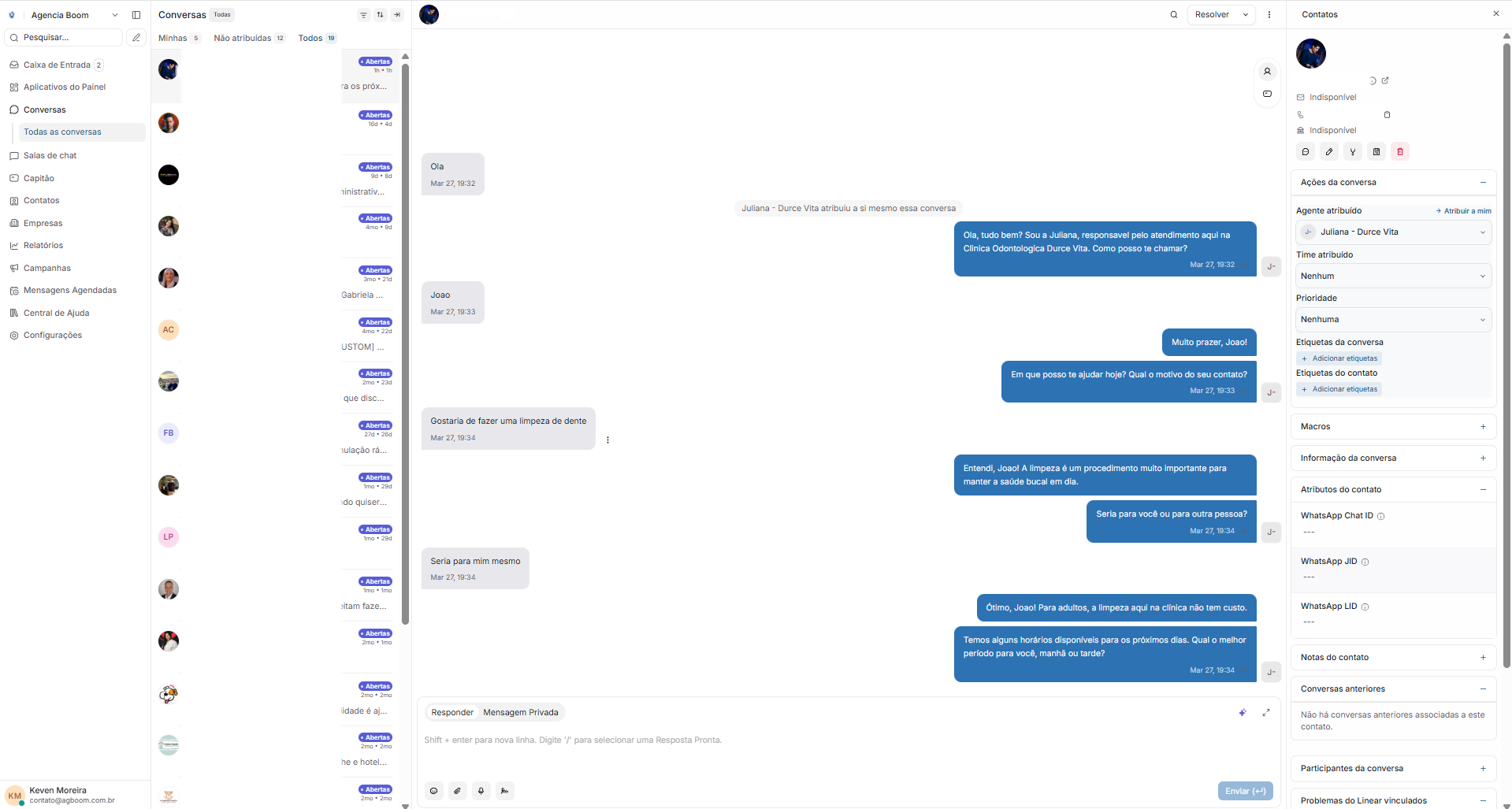 Boom IA — Gestão de Conversas